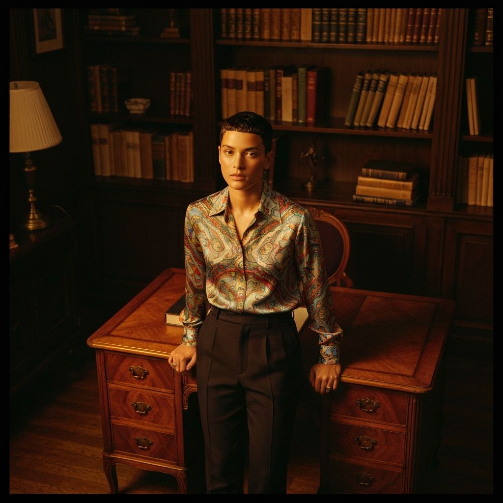 Editorial photograph of a forged official document being stamped under a brass desk lamp